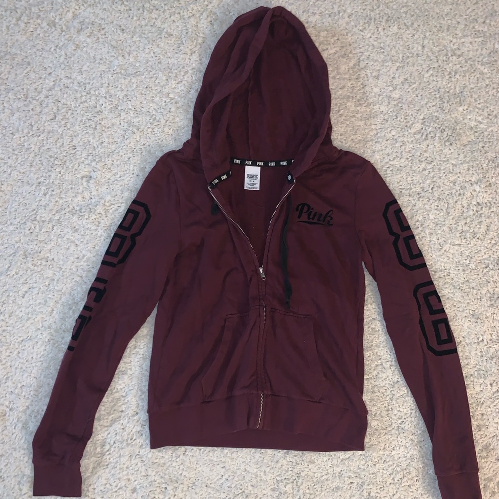 PINK Maroon Zip-Up Jacket